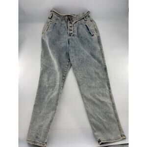 Express Tapered Ankle Jeans Womens Size 6 R Denim Light 80s High Waist Mom Y2k